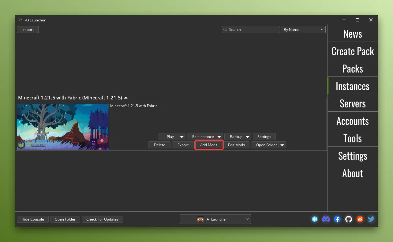 Add Mods To An Instance