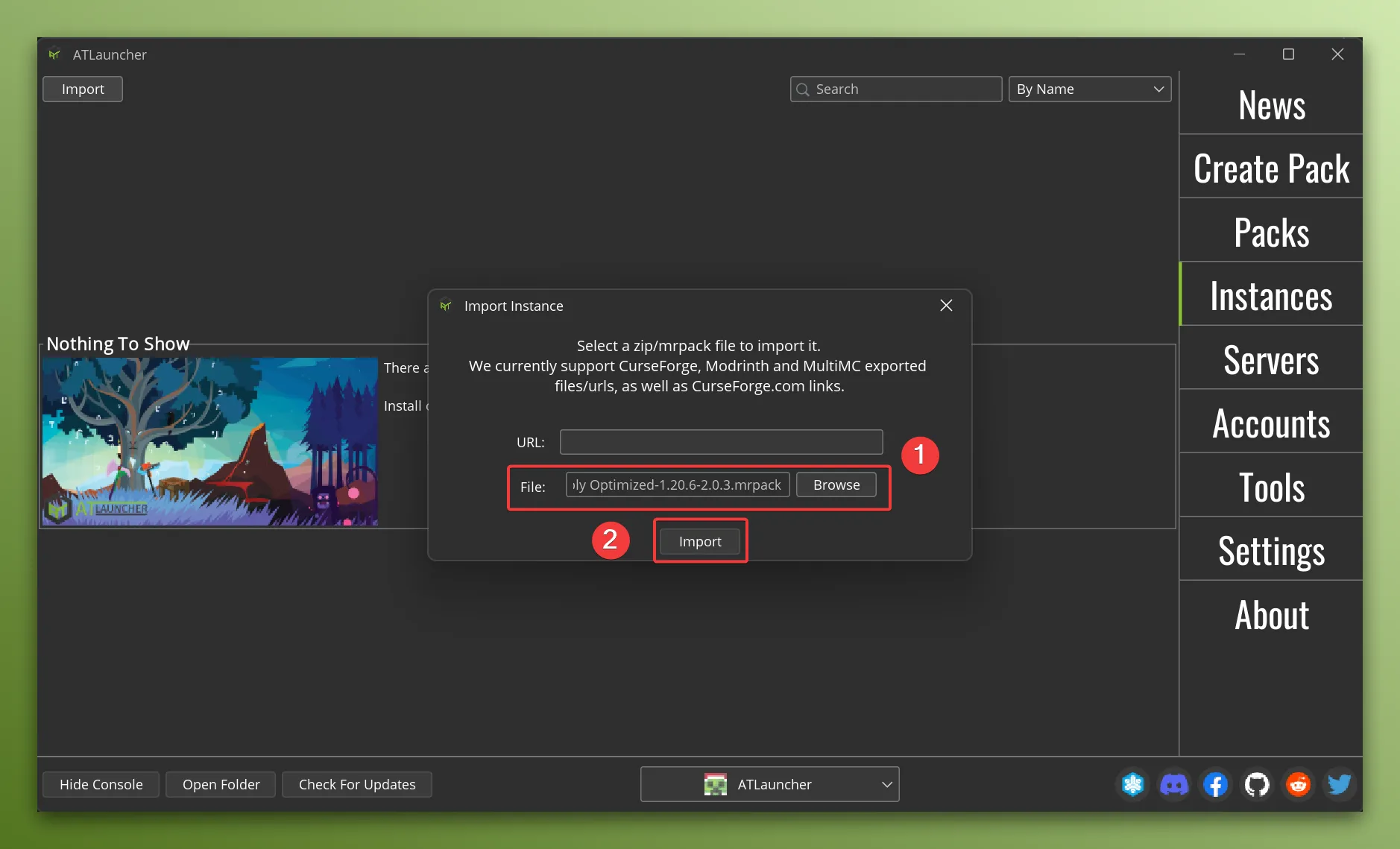Import Instance File
