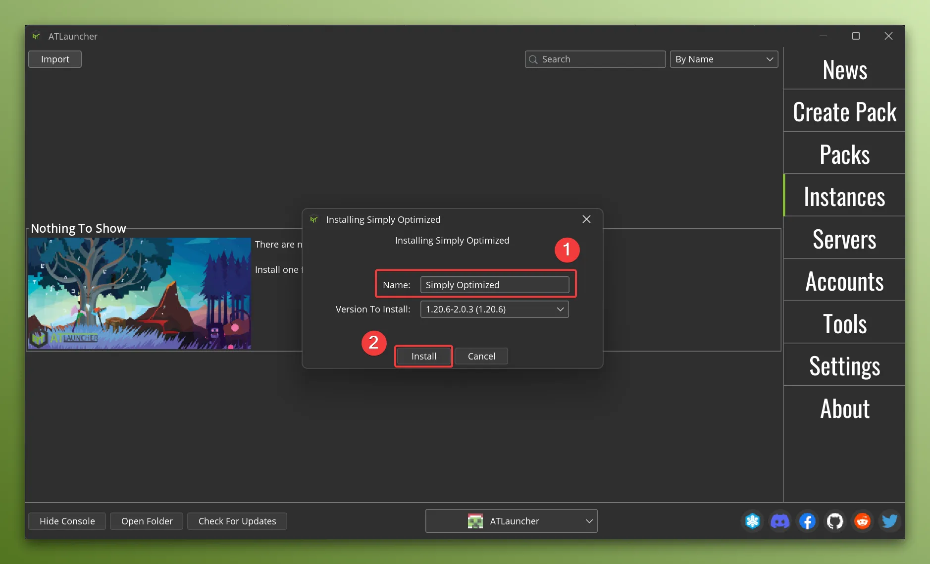 Import Instance Name